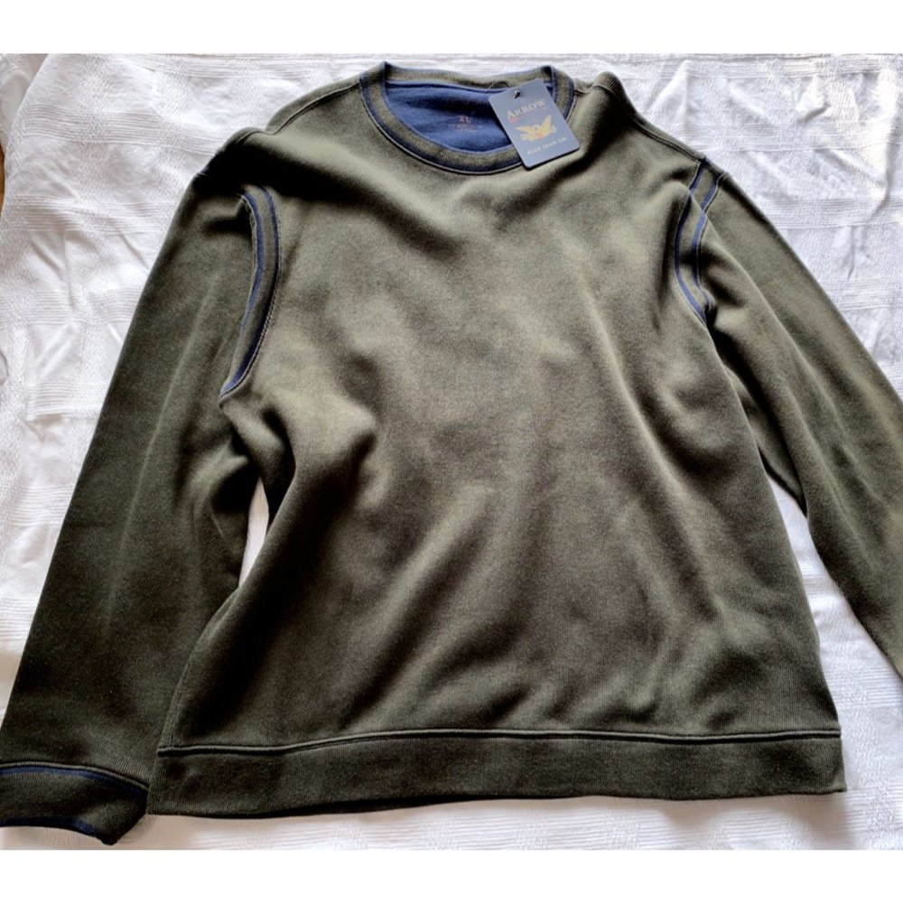 ARROW XL Men's Olive Green Sweater NWT